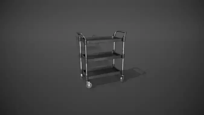 Three Tier Black Service Cart