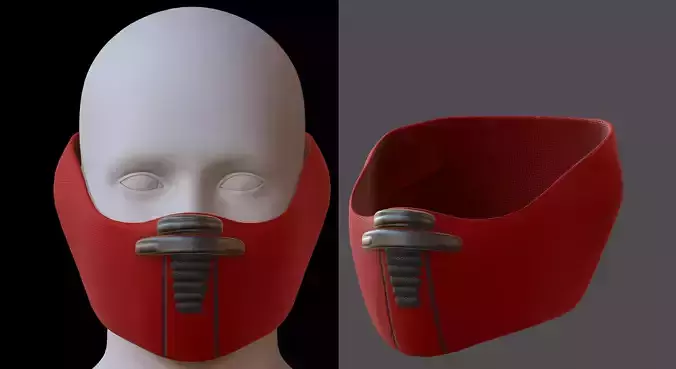 Gas mask helmet 3d model scifi Low-poly  Low-poly 3D model