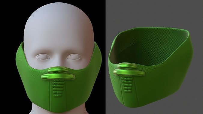 Gas mask helmet 3d model scifi Low-poly  Low-poly 3D model