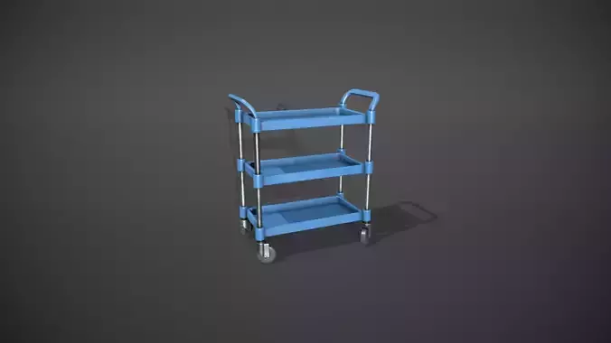 Three Tier Blue Service Cart