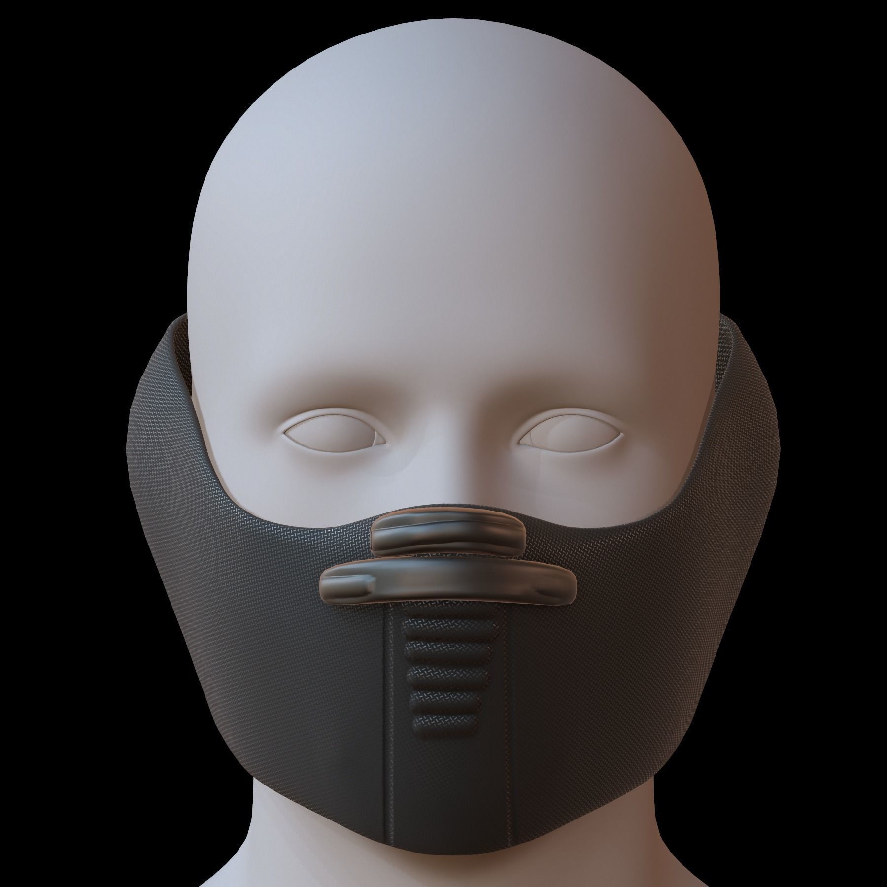 Gas mask helmet 3d model scifi Low-poly Low-poly 3D model_2