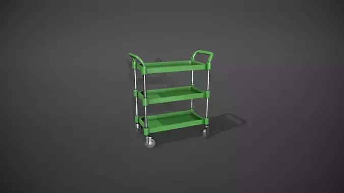 Three Tier Green Service Cart