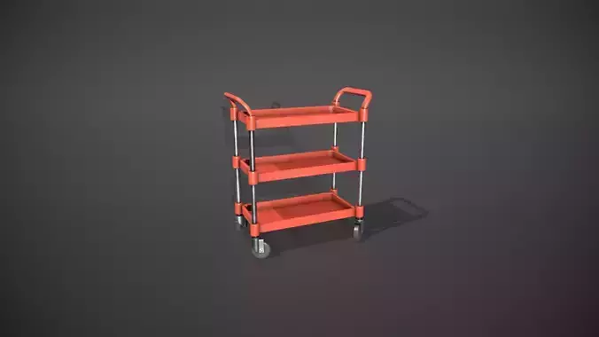 Three Tier Red Service Cart