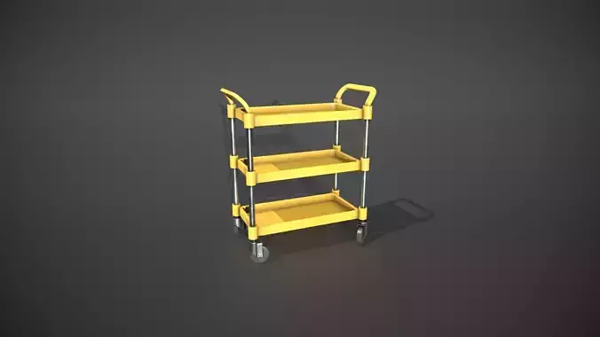 Three Tier Yellow Service Cart