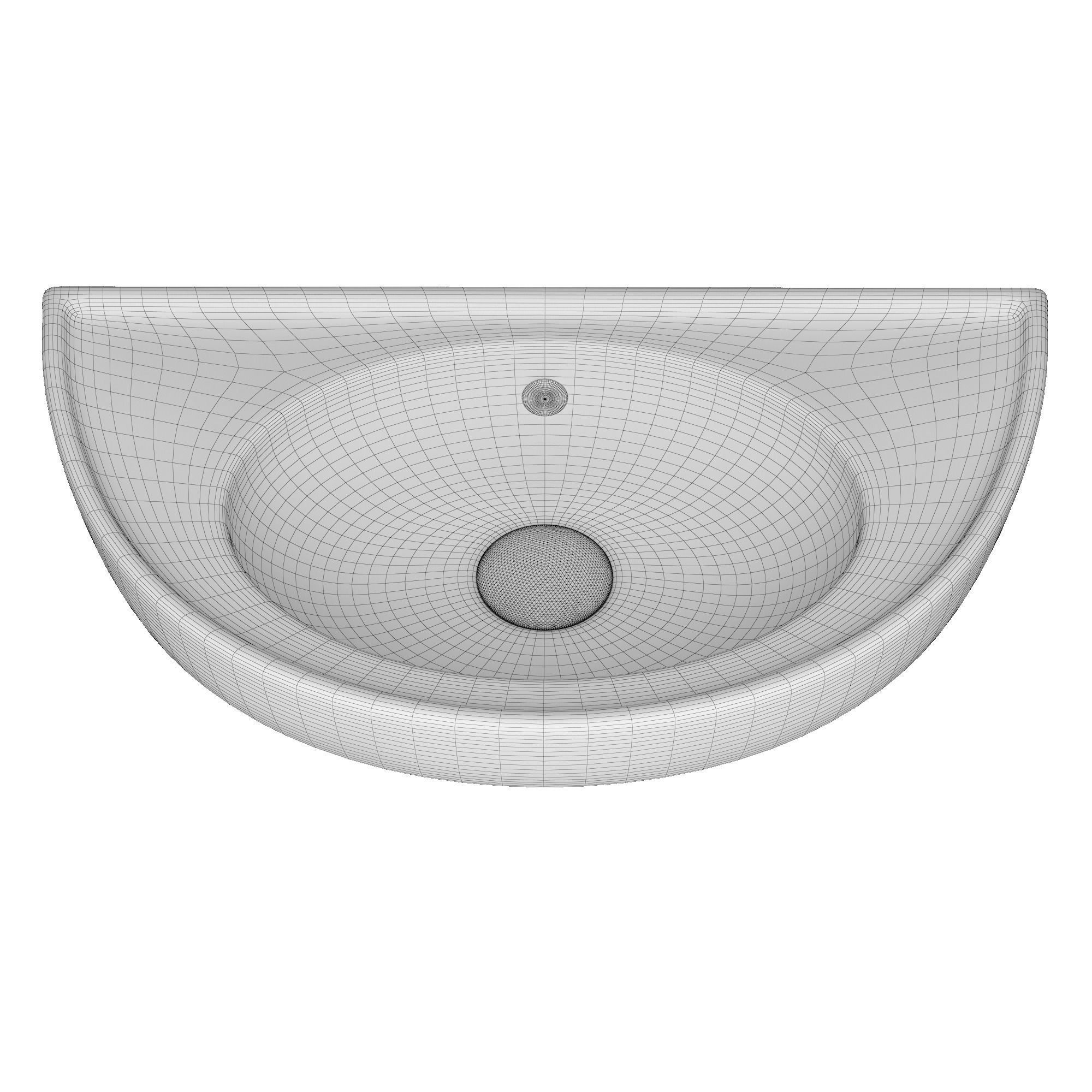 Wall Hung semi circle Wash Basin 3D model Modeled in 3ds max 3D model_10