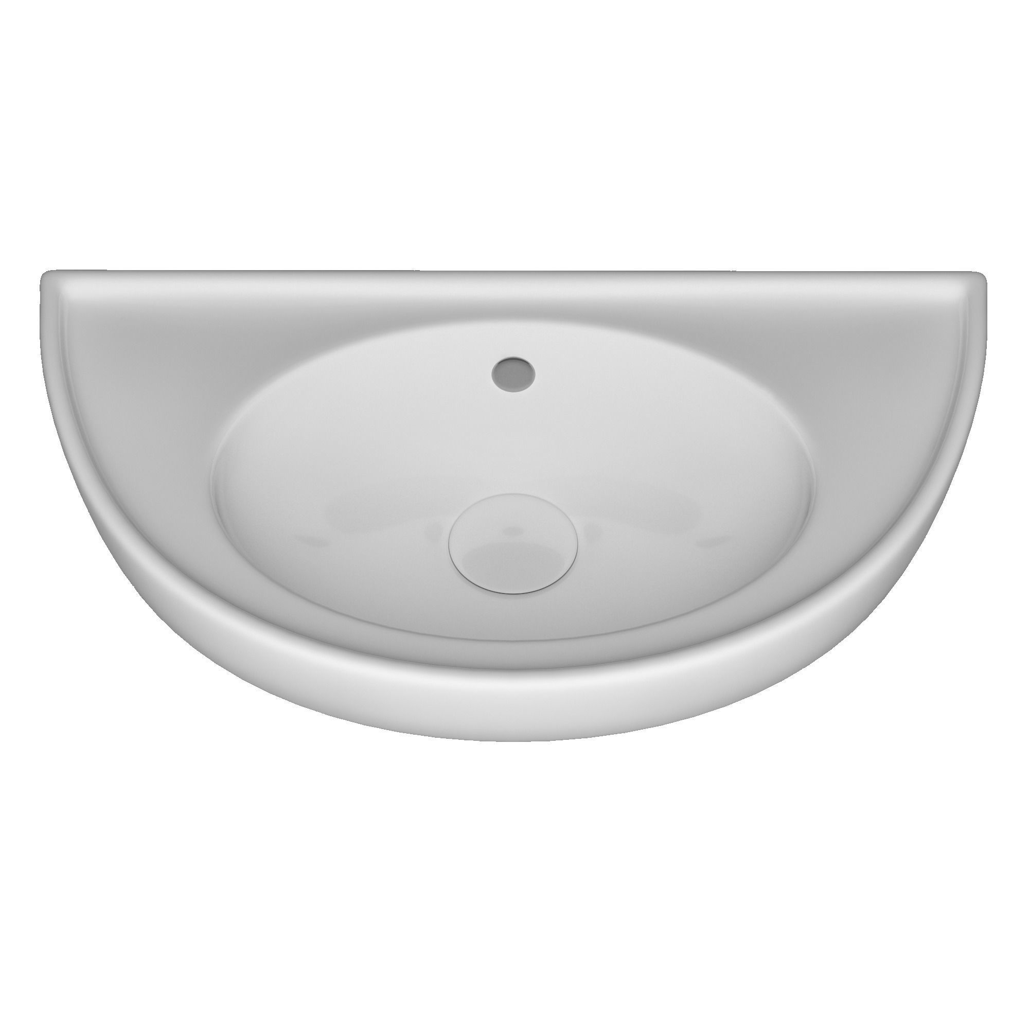 Wall Hung semi circle Wash Basin 3D model Modeled in 3ds max 3D model_4