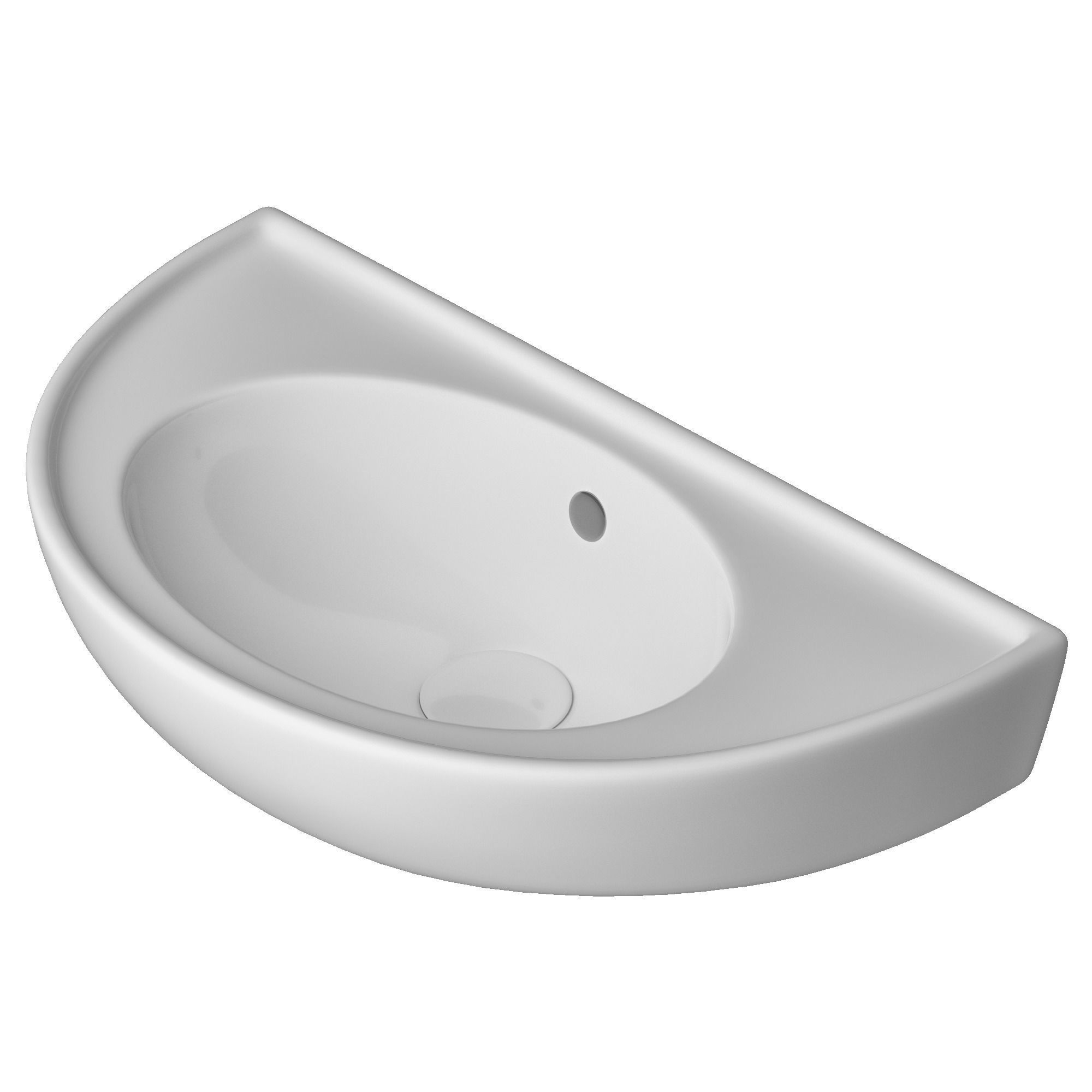 Wall Hung semi circle Wash Basin 3D model Modeled in 3ds max 3D model_3
