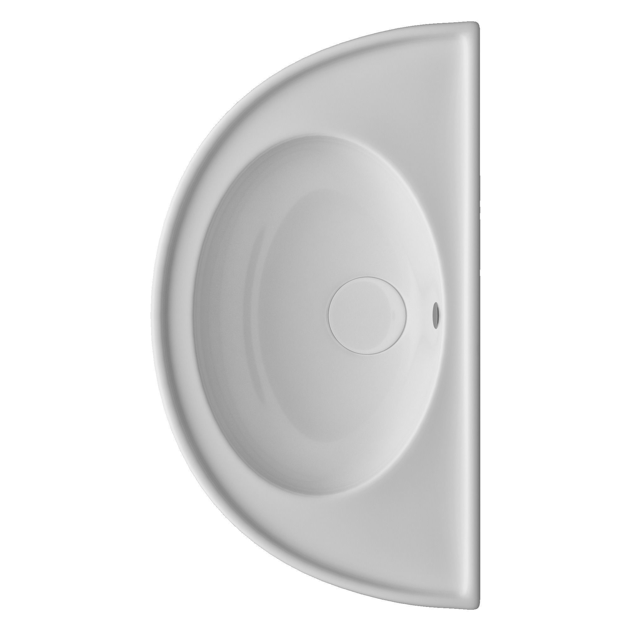 Wall Hung semi circle Wash Basin 3D model Modeled in 3ds max 3D model_2