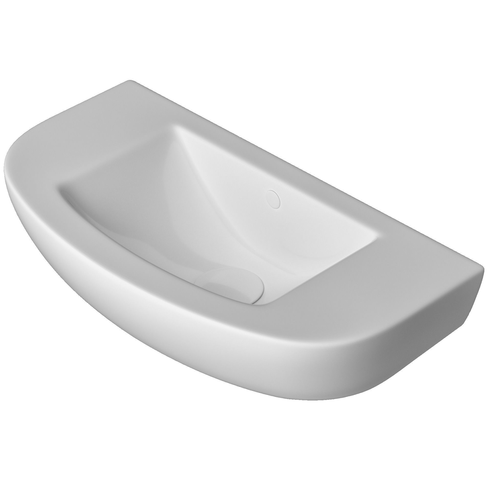 Wall Hung semi circle Wash Basin 3D model Modeled in 3ds max 3D model_3