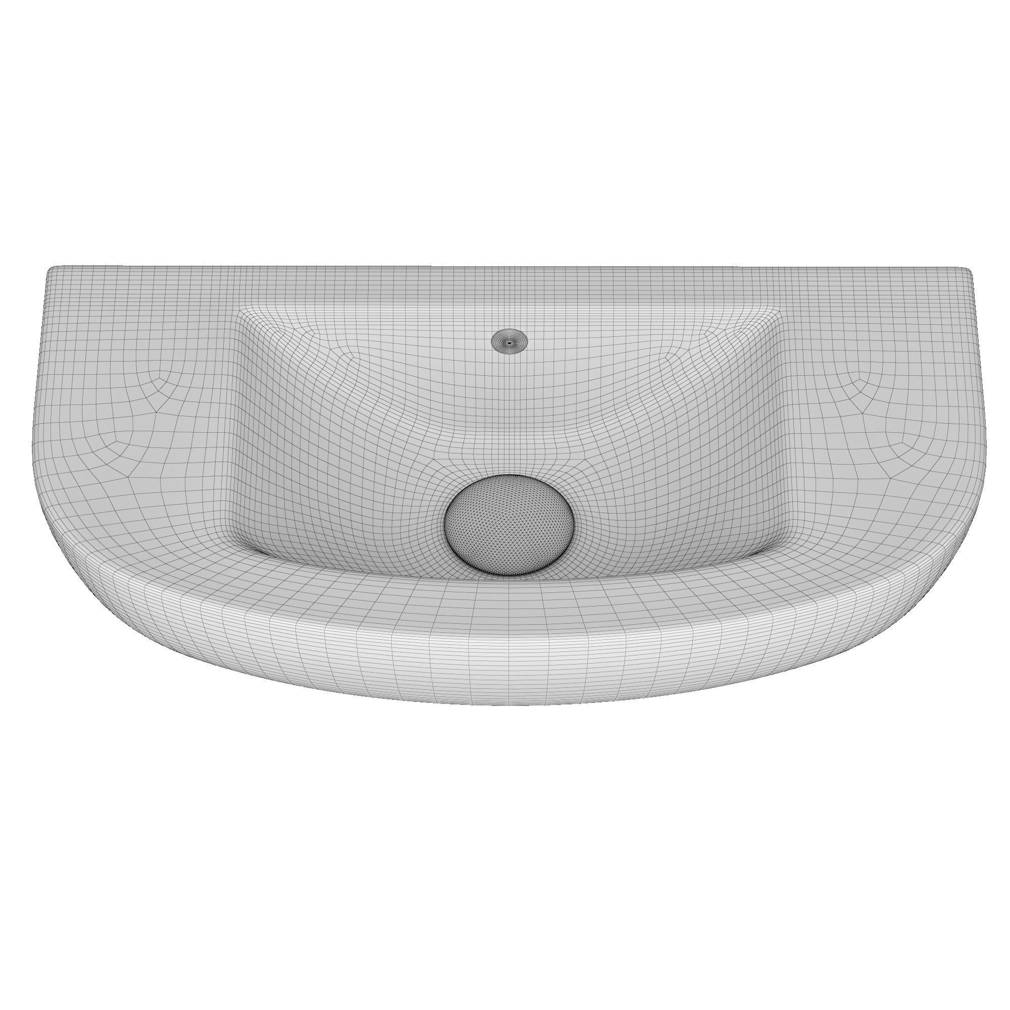 Wall Hung semi circle Wash Basin 3D model Modeled in 3ds max 3D model_10