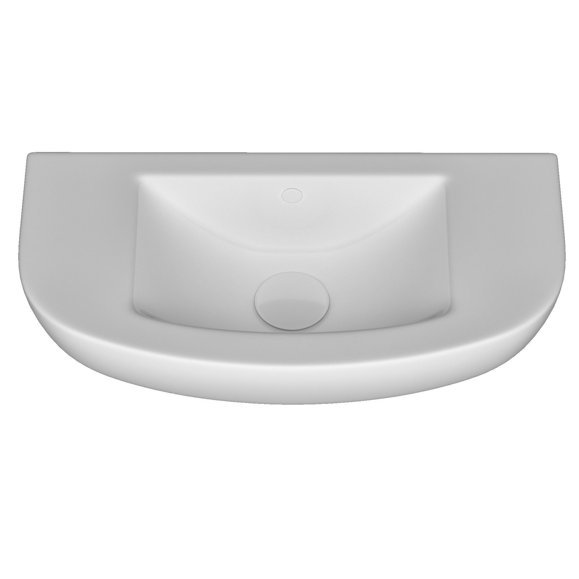 Wall Hung semi circle Wash Basin 3D model Modeled in 3ds max 3D model_4