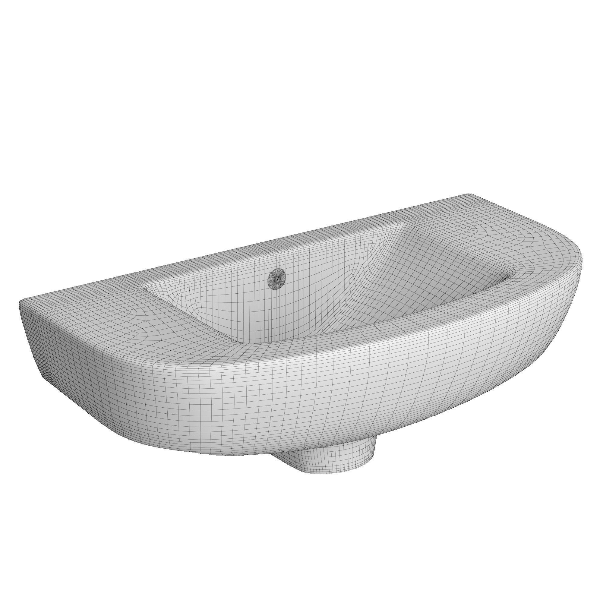 Wall Hung semi circle Wash Basin 3D model Modeled in 3ds max 3D model_6