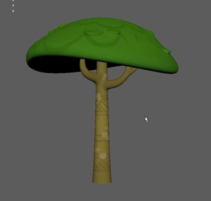 Cartoon tree 3D model_2