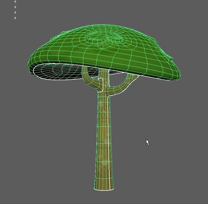 Cartoon tree 3D model_3