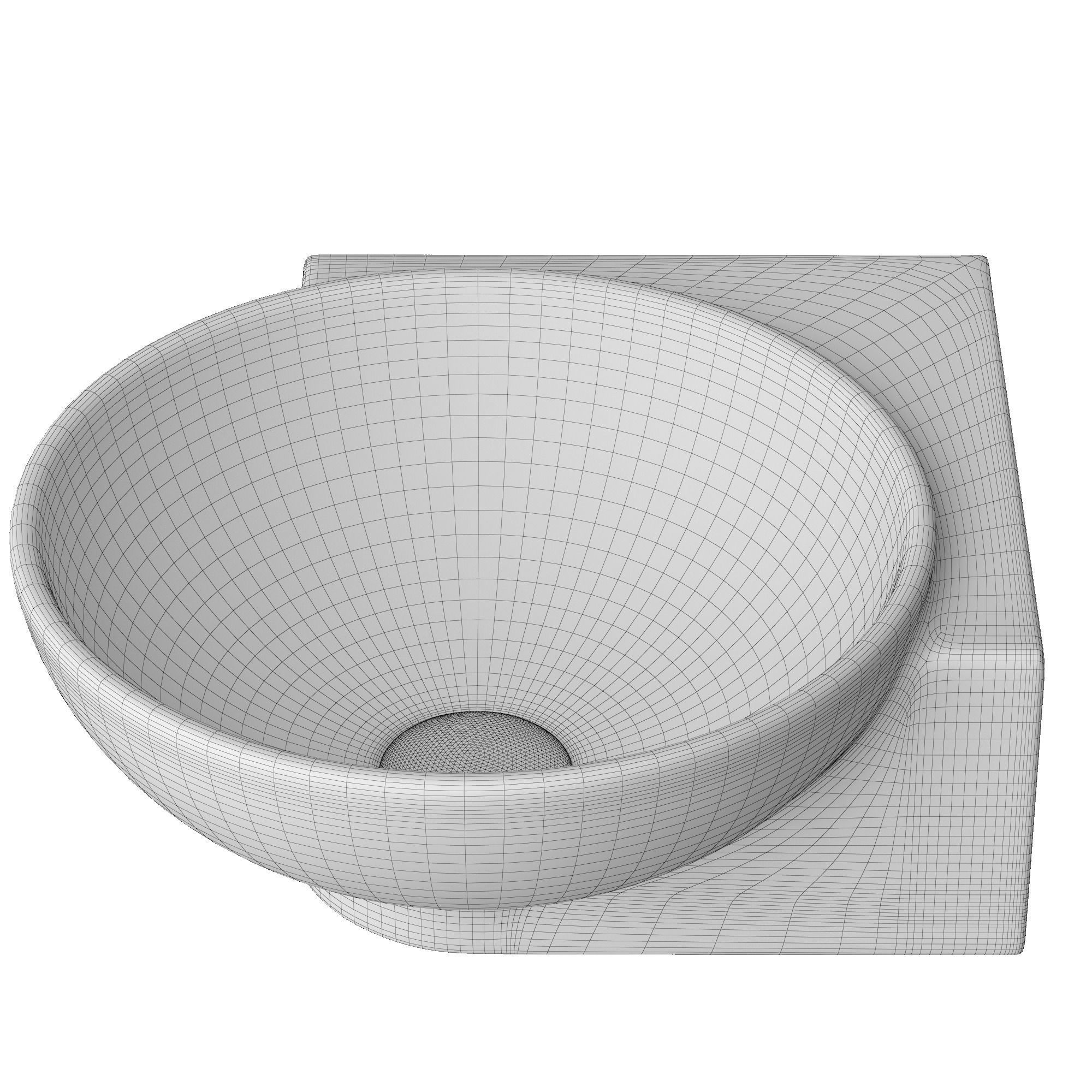Wall Hung round shape corner Wash Basin Modeled in 3ds max 3D model_9