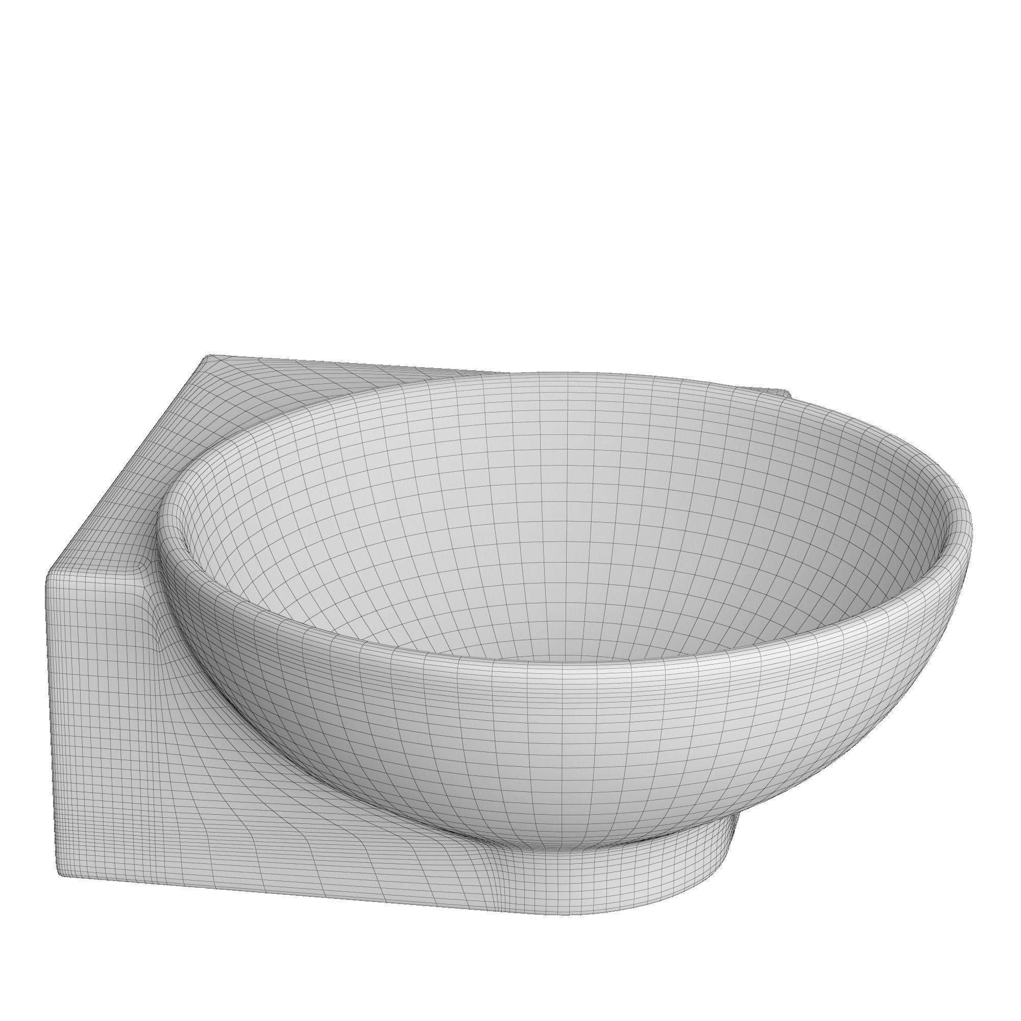 Wall Hung round shape corner Wash Basin Modeled in 3ds max 3D model_6