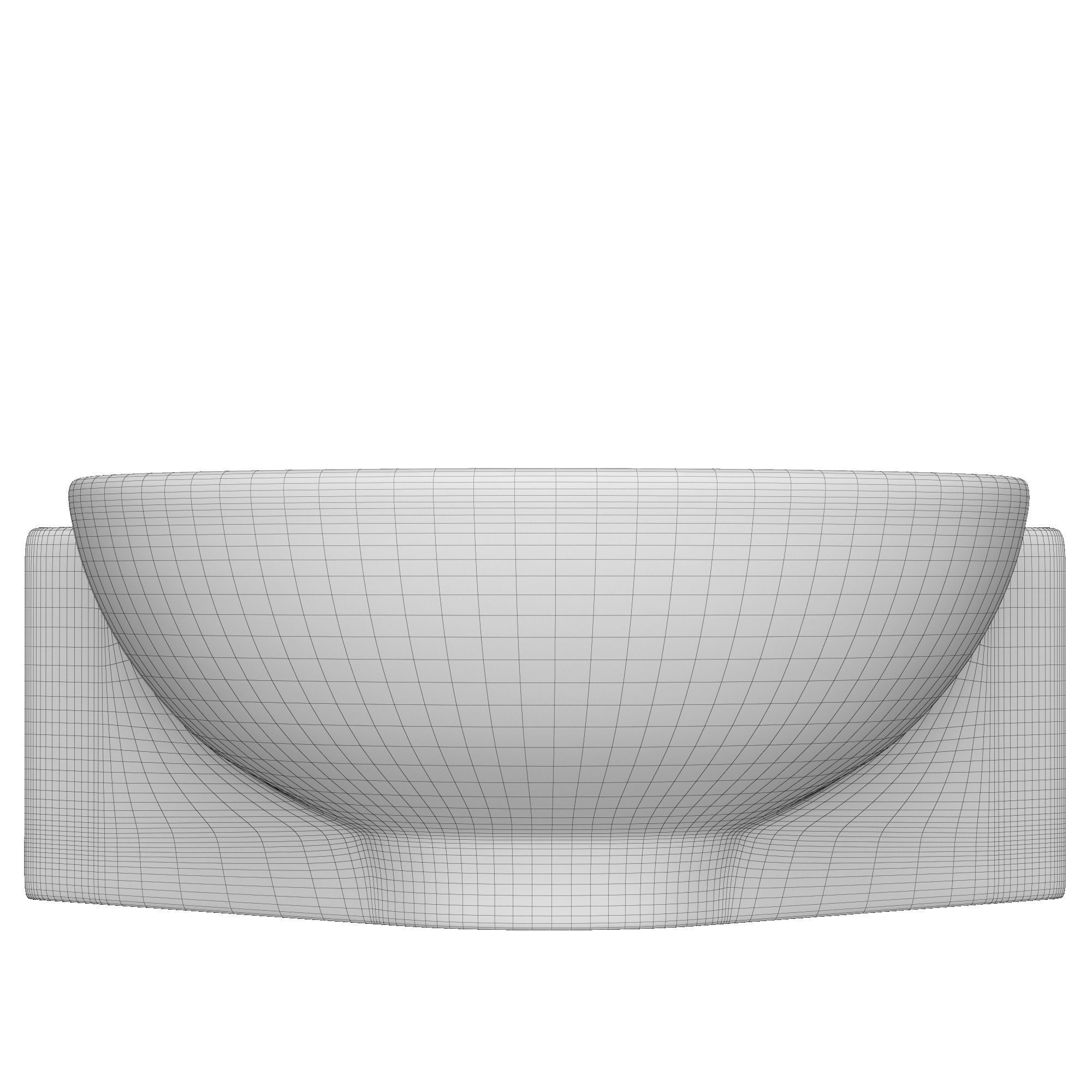 Wall Hung round shape corner Wash Basin Modeled in 3ds max 3D model_11