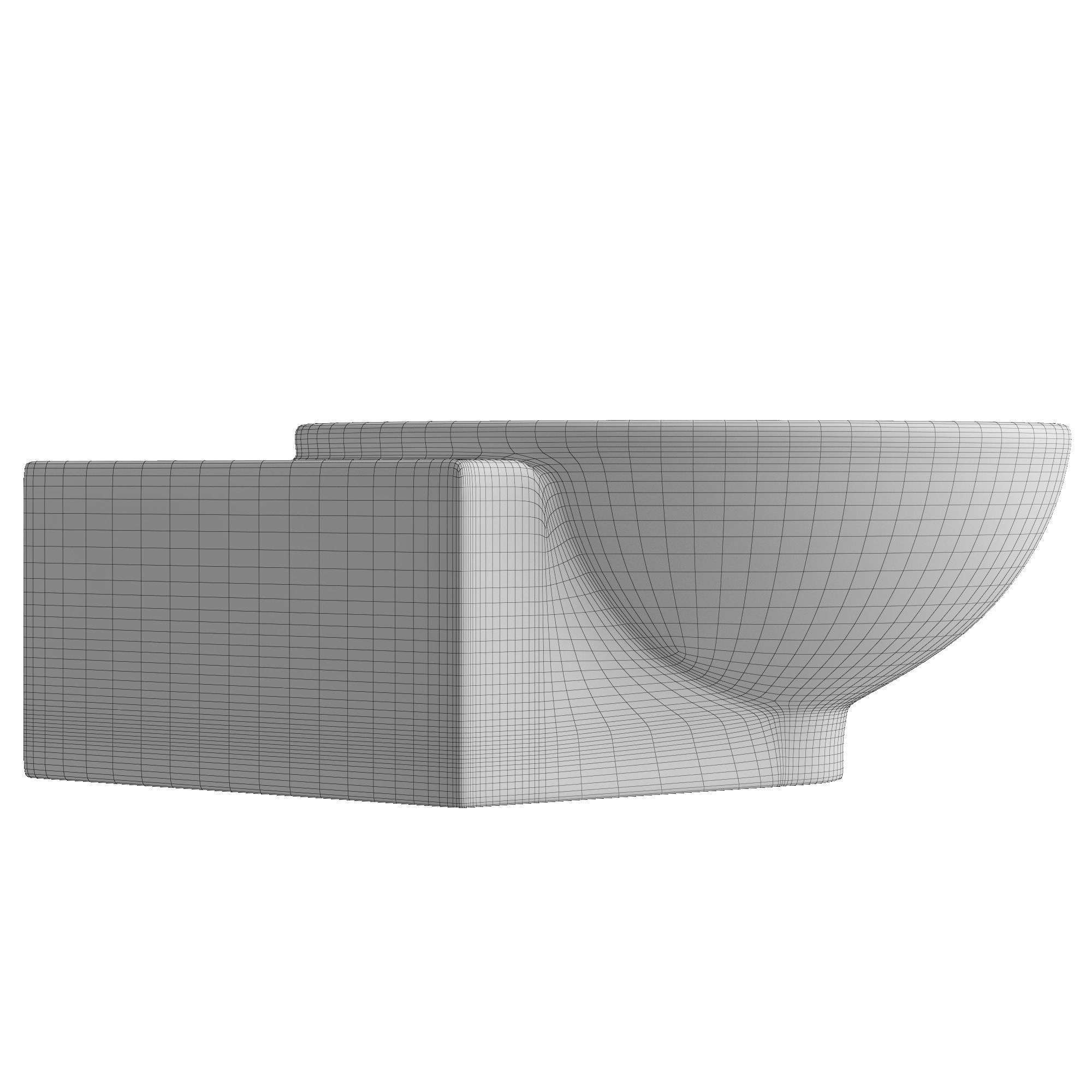 Wall Hung round shape corner Wash Basin Modeled in 3ds max 3D model_7