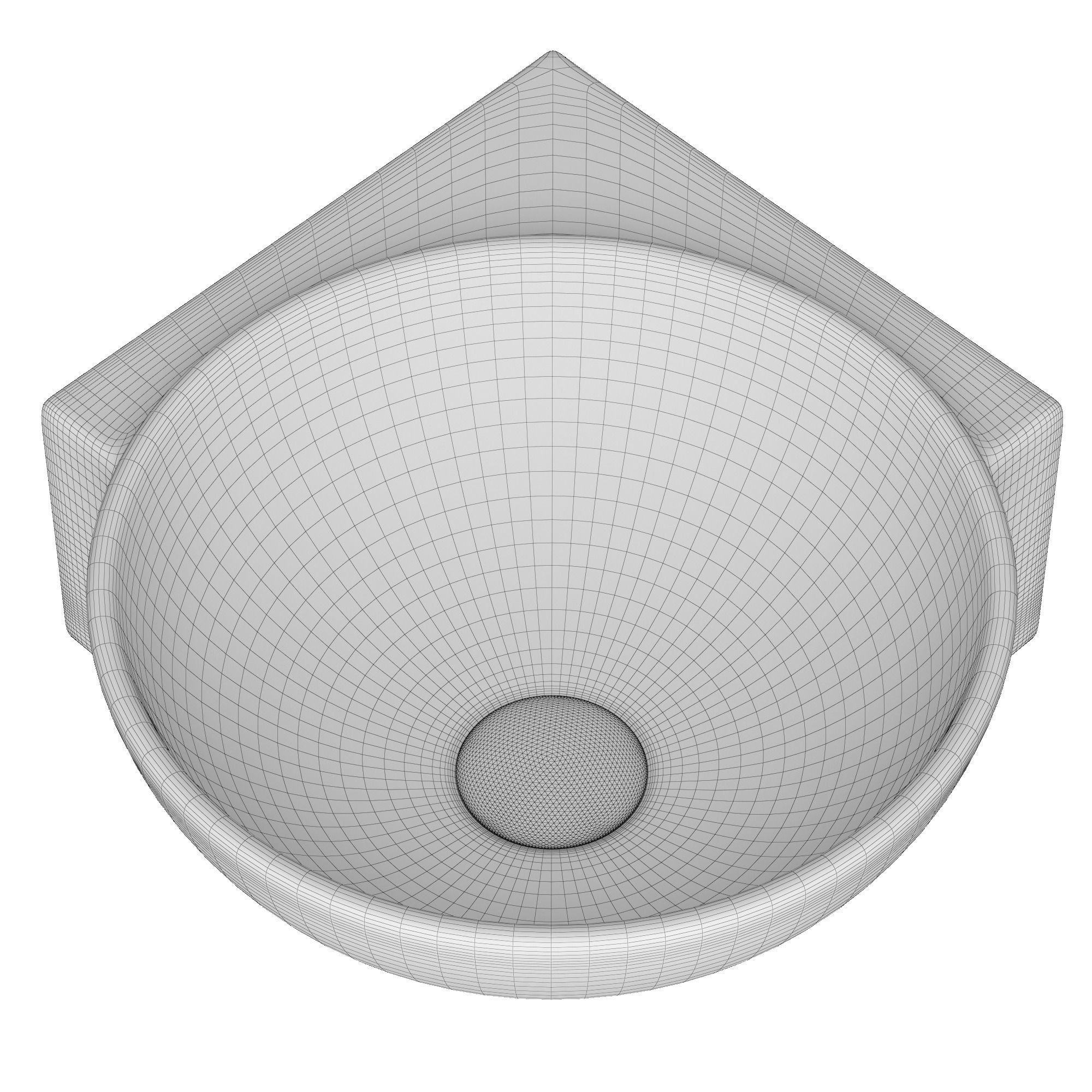 Wall Hung round shape corner Wash Basin Modeled in 3ds max 3D model_10