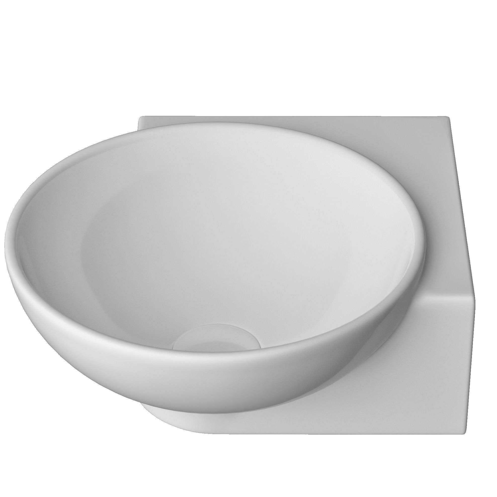 Wall Hung round shape corner Wash Basin Modeled in 3ds max 3D model_3