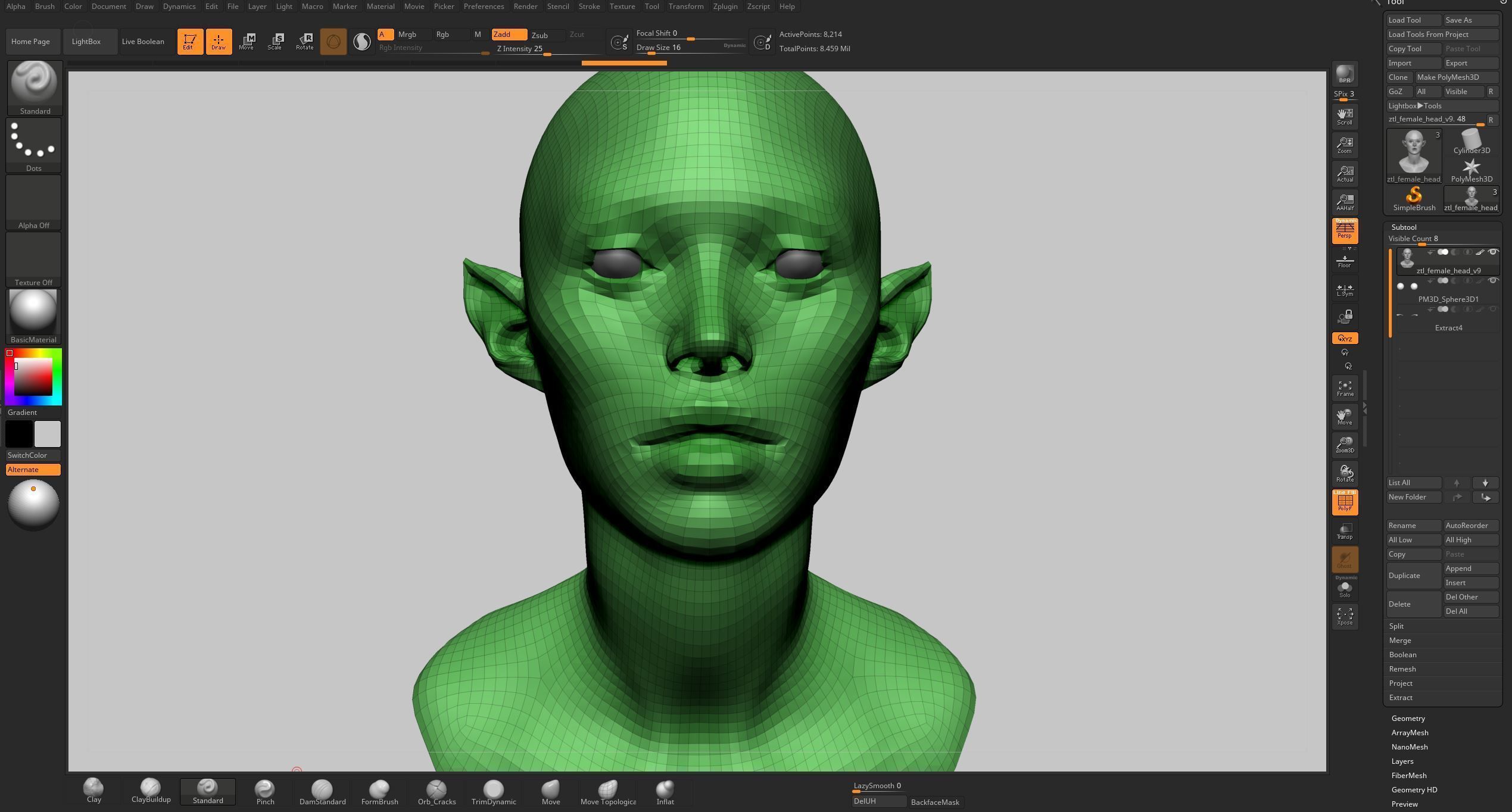 Female Head v9 3D model_10