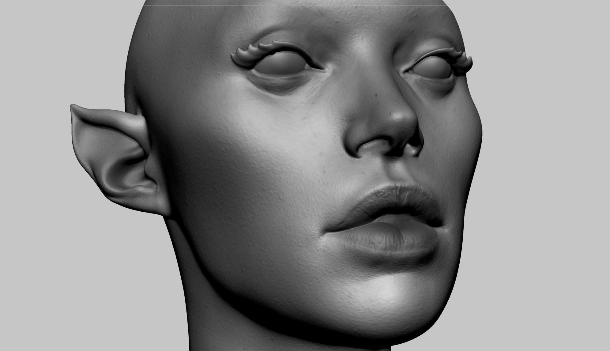 Female Head v9 3D model_8