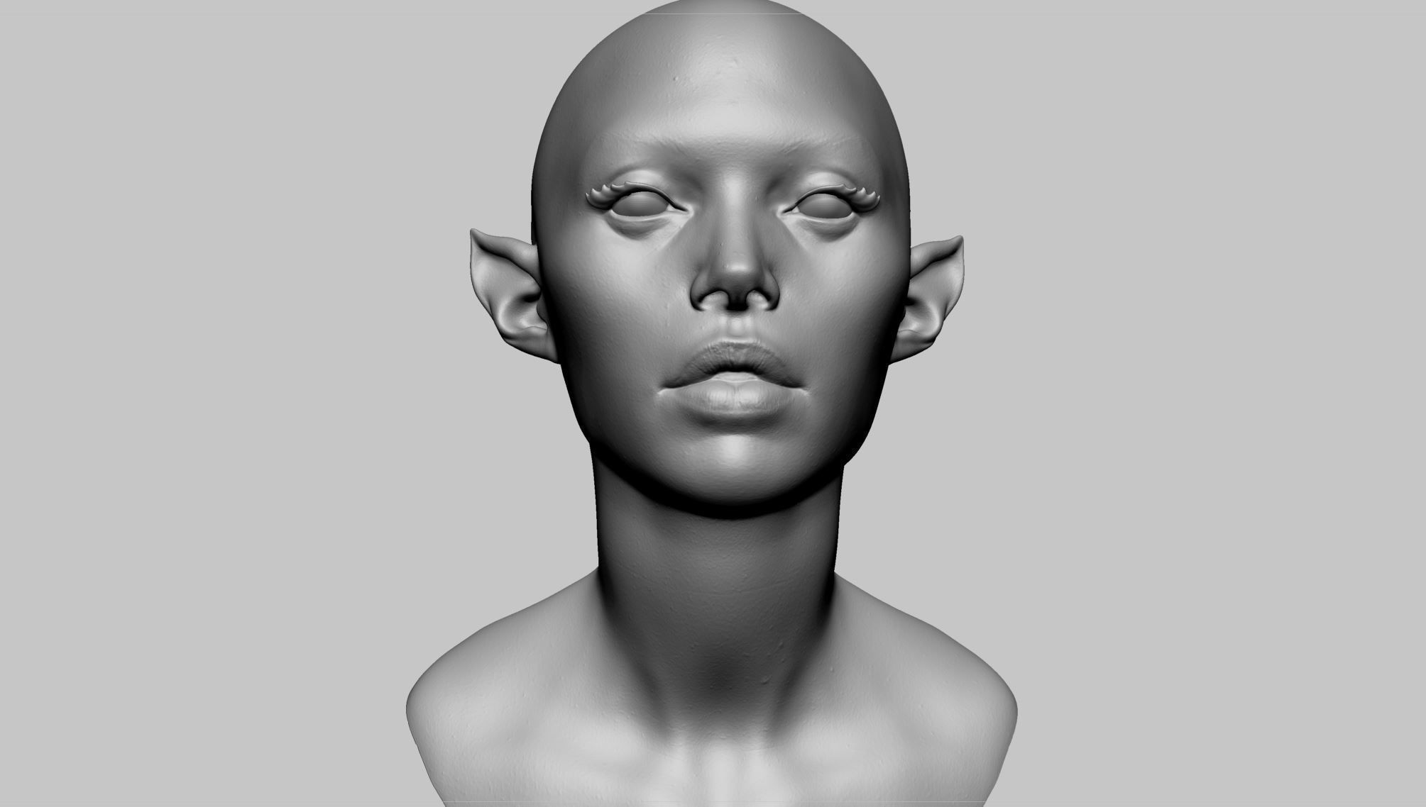 Female Head v9 3D model_11