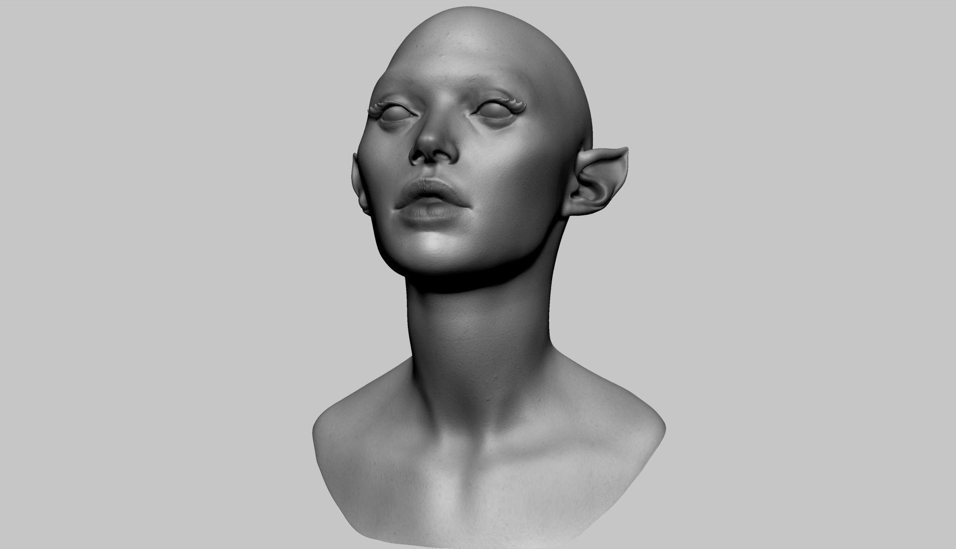 Female Head v9 3D model_1
