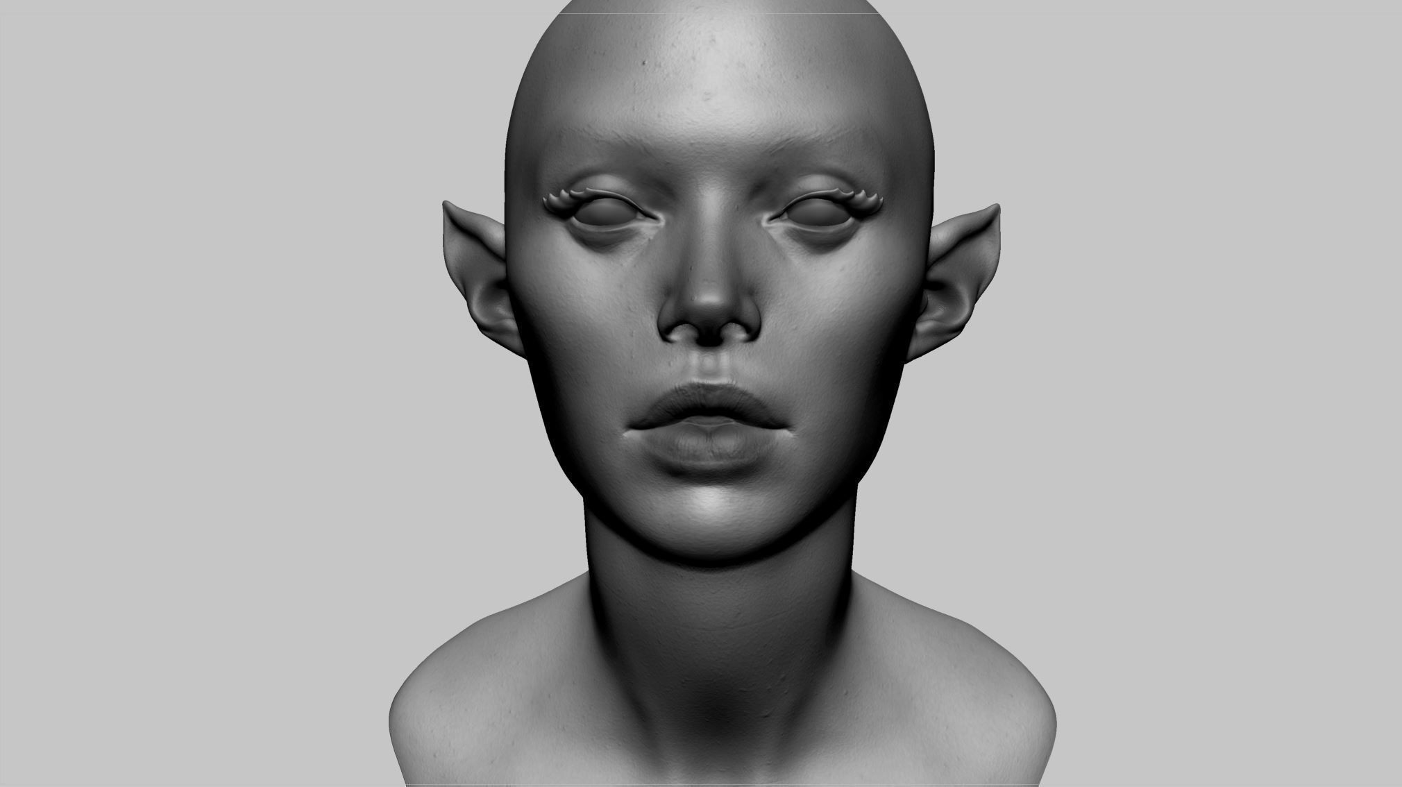 Female Head v9 3D model_7