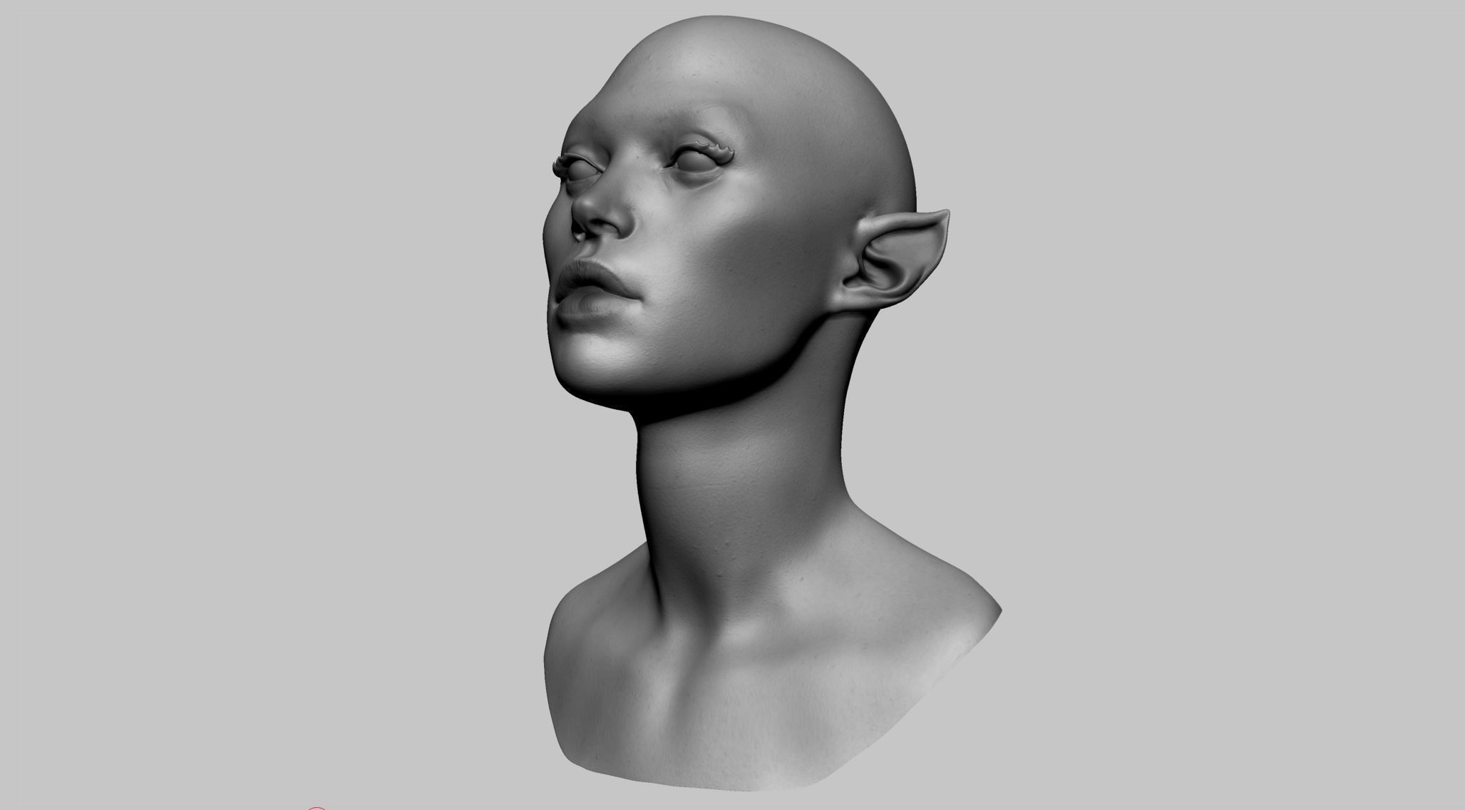 Female Head v9 3D model_6
