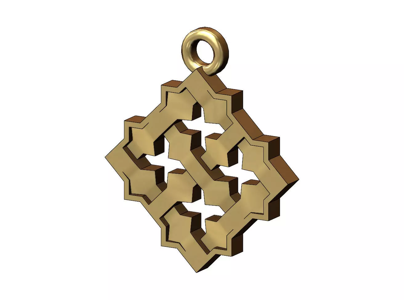 Square Moucharabieh pendant and charm 3D print model_0