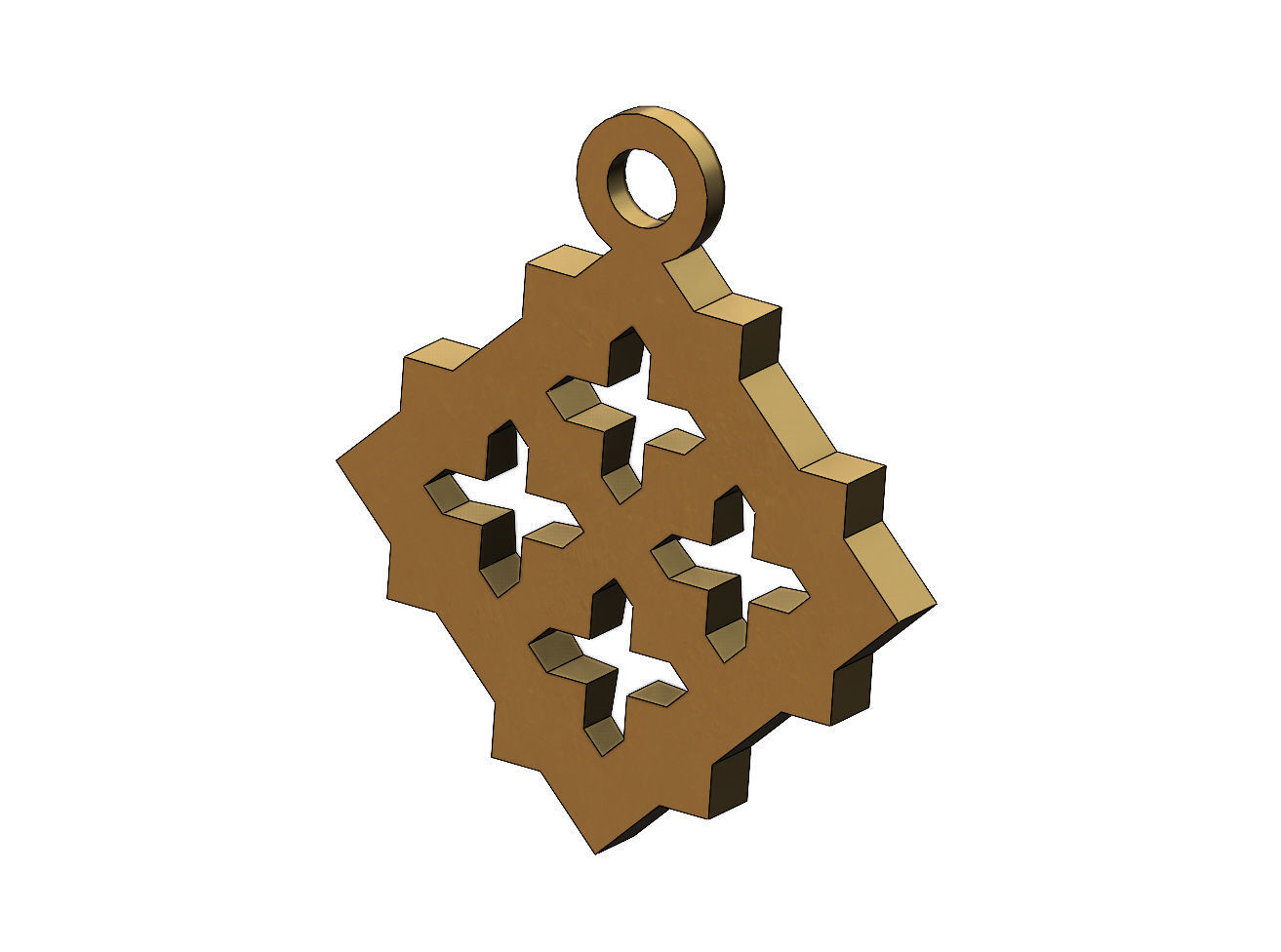 Square Moucharabieh pendant and charm 3D print model_4