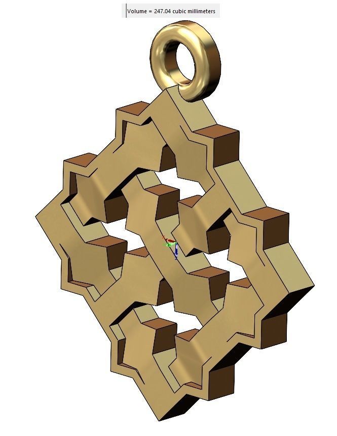 Square Moucharabieh pendant and charm 3D print model_11