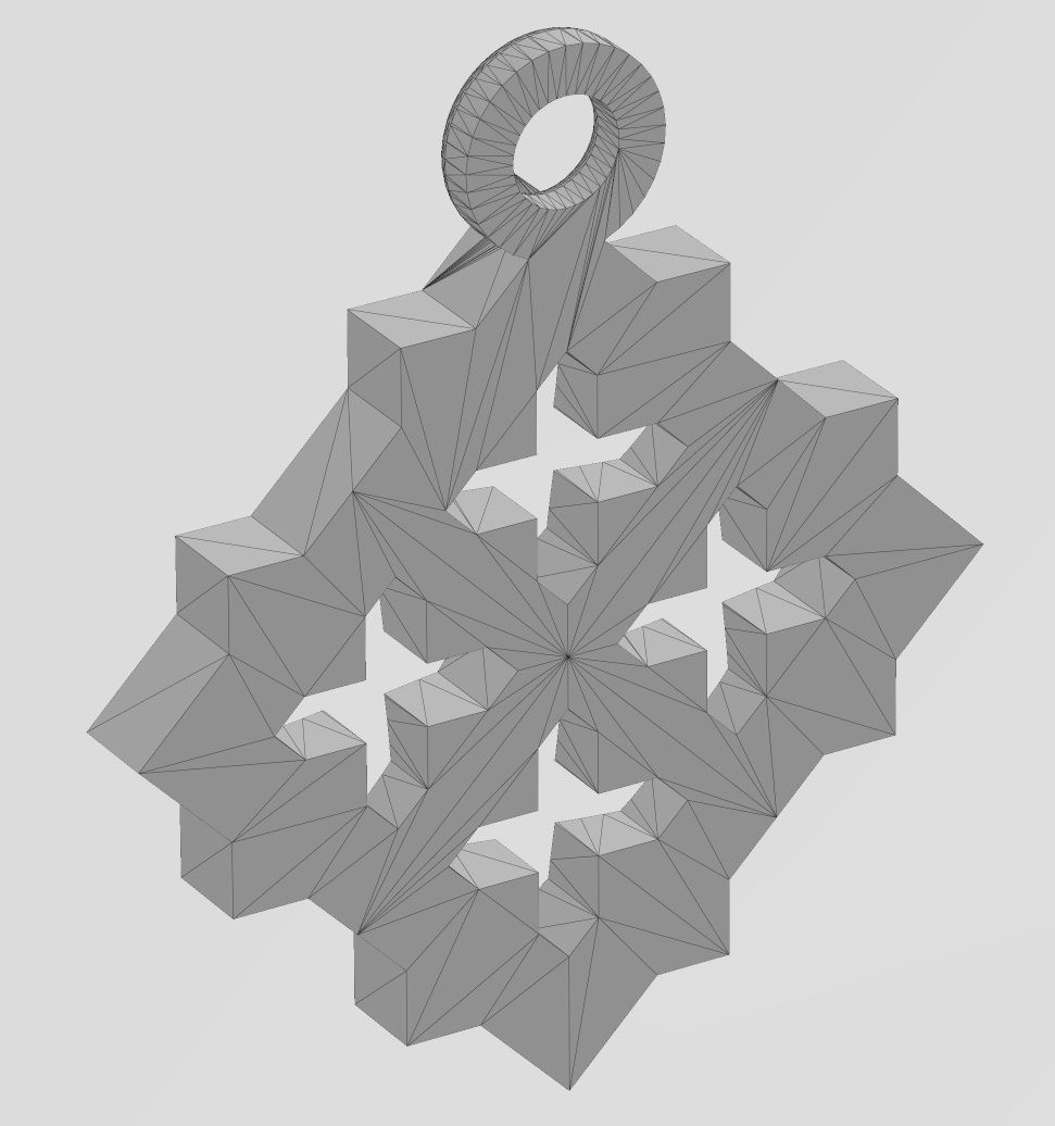 Square Moucharabieh pendant and charm 3D print model_13