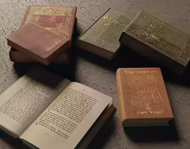 ancient books Low-poly 3D model