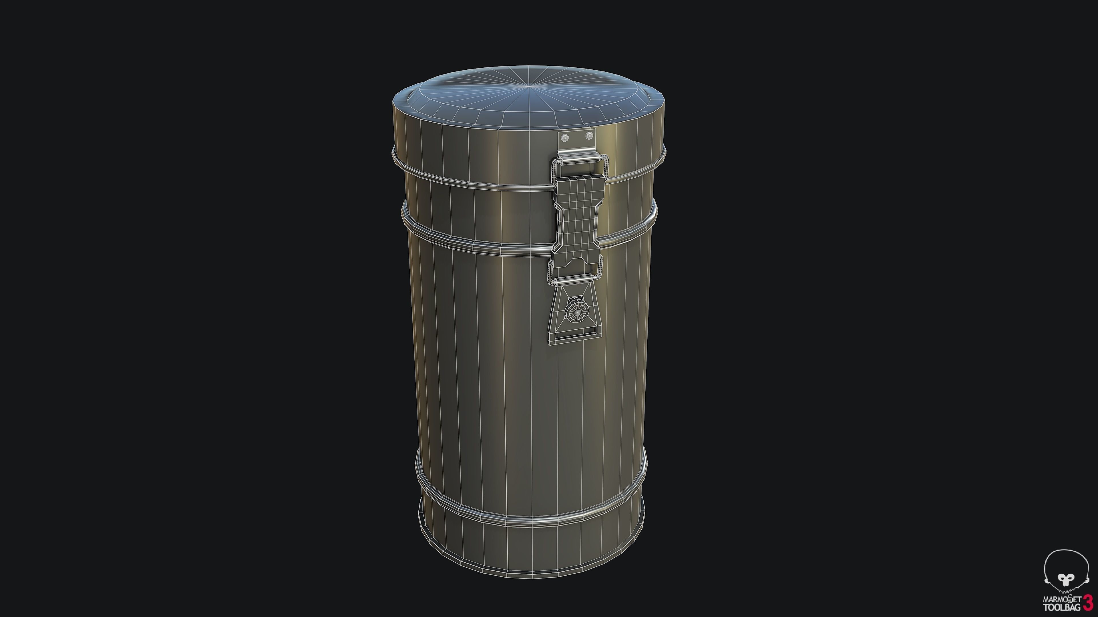 WW2 Gas Mask Container Clean and Dirty PBR Low-poly 3D model_3