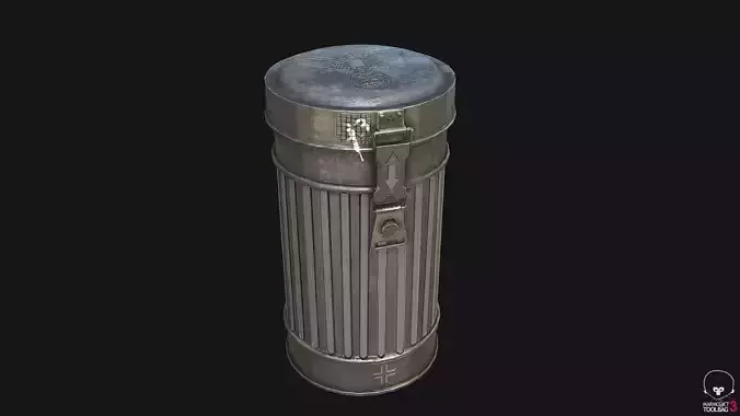 WW2 Gas Mask Container Clean and Dirty PBR