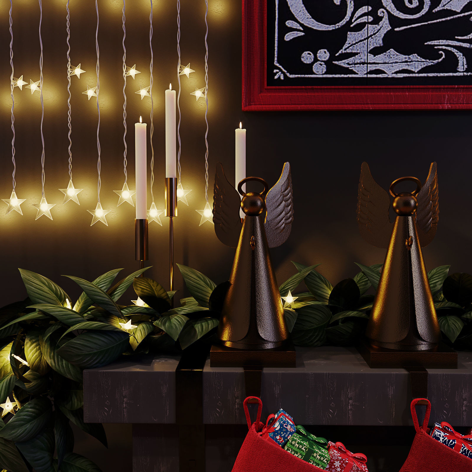 Christmas decor set 02 3D model_10