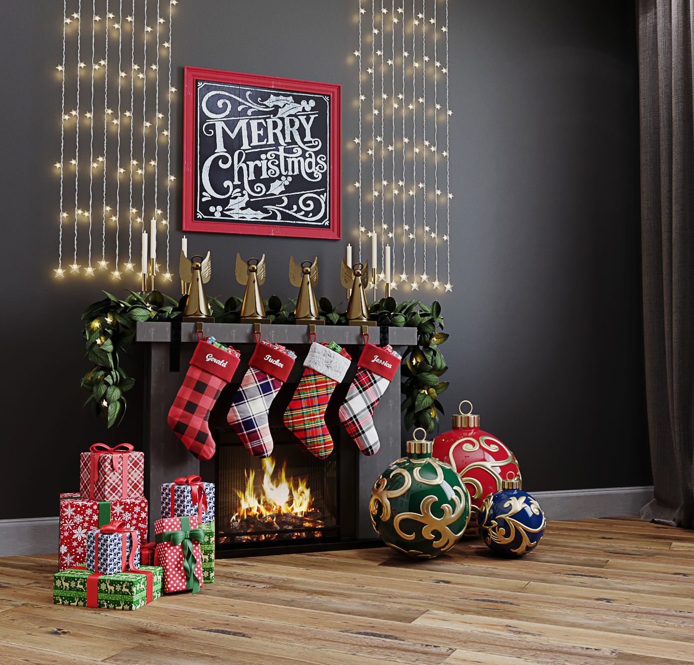 Christmas decor set 02 3D model_7