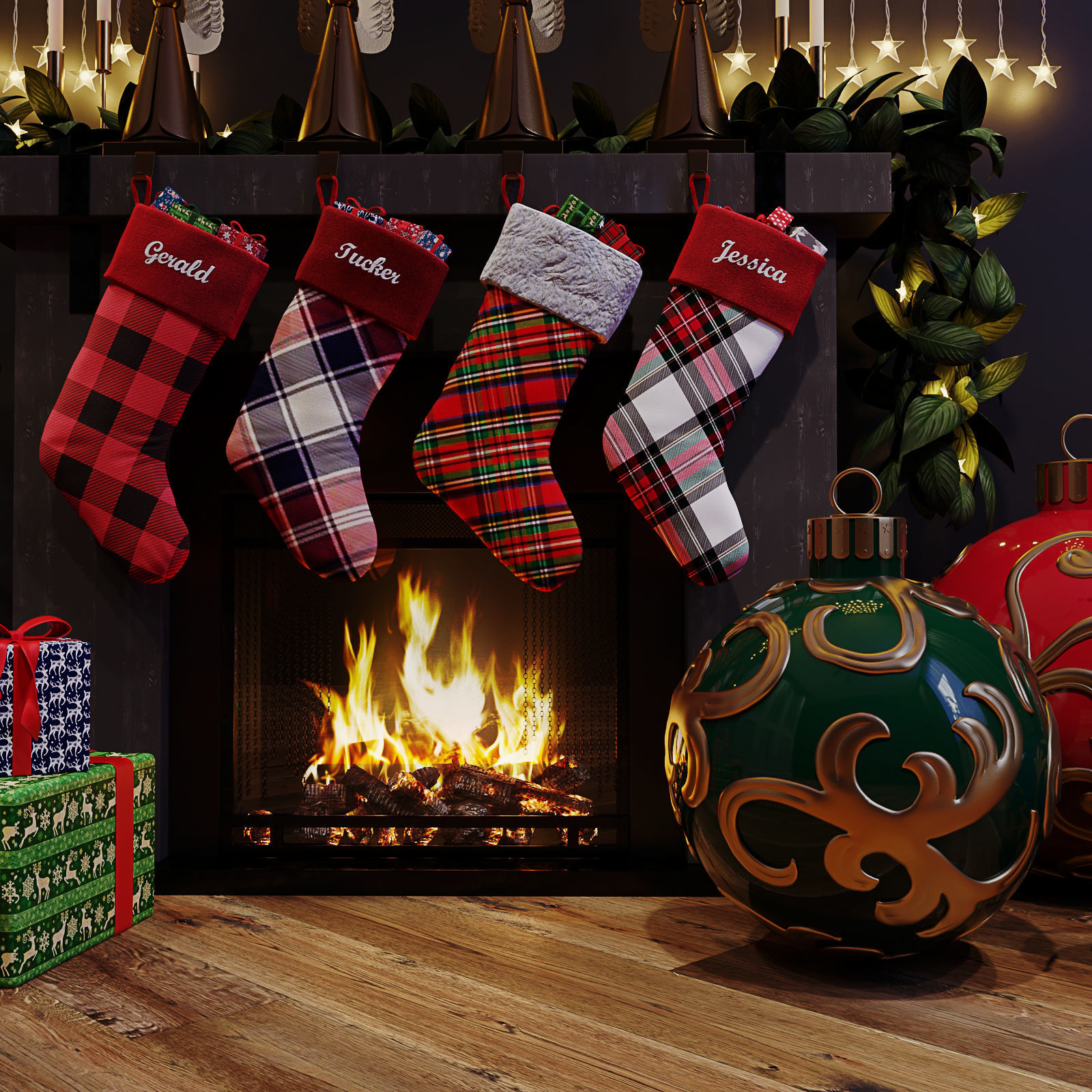 Christmas decor set 02 3D model_12