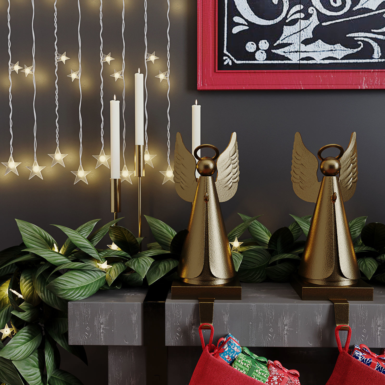 Christmas decor set 02 3D model_3