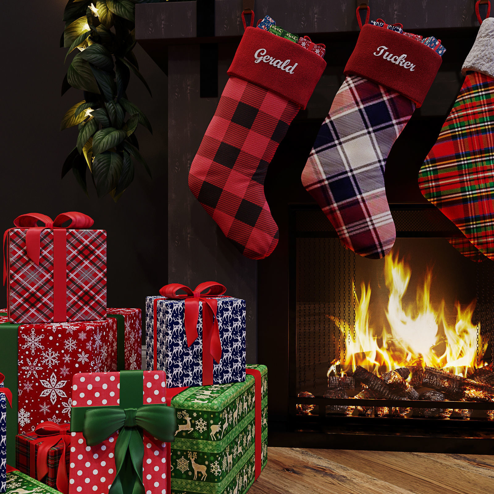 Christmas decor set 02 3D model_8