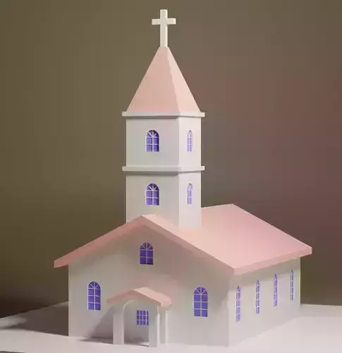 lowpoly Cartoon Church