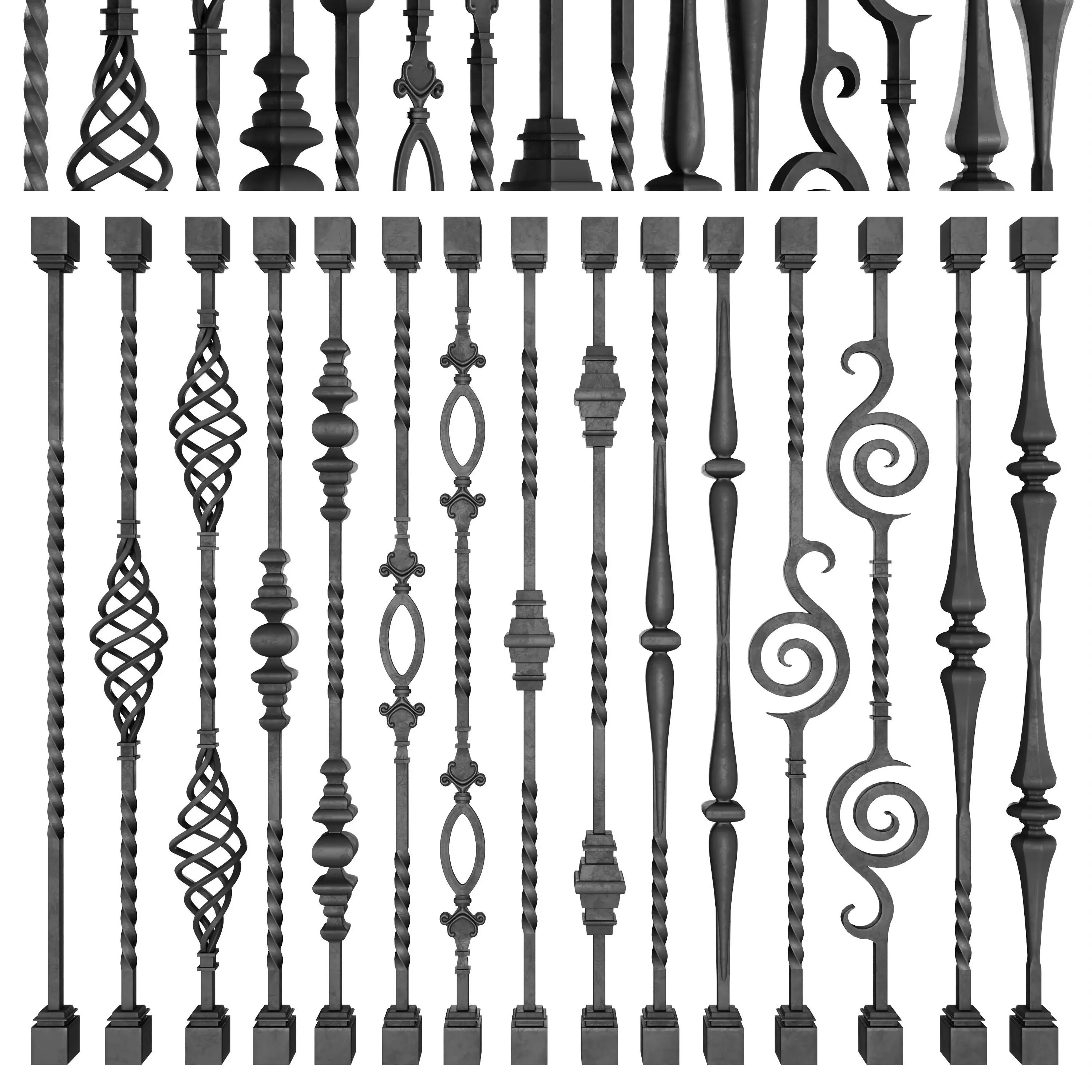 Wrought Iron Bundle No01 Railing 3D model_0