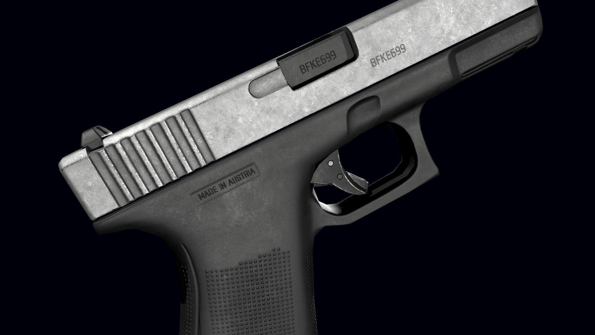 Pistol Glock 19 game ready Low-poly 3D model_3