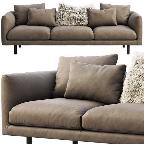 EQ3 Replay leather sofa 3D model