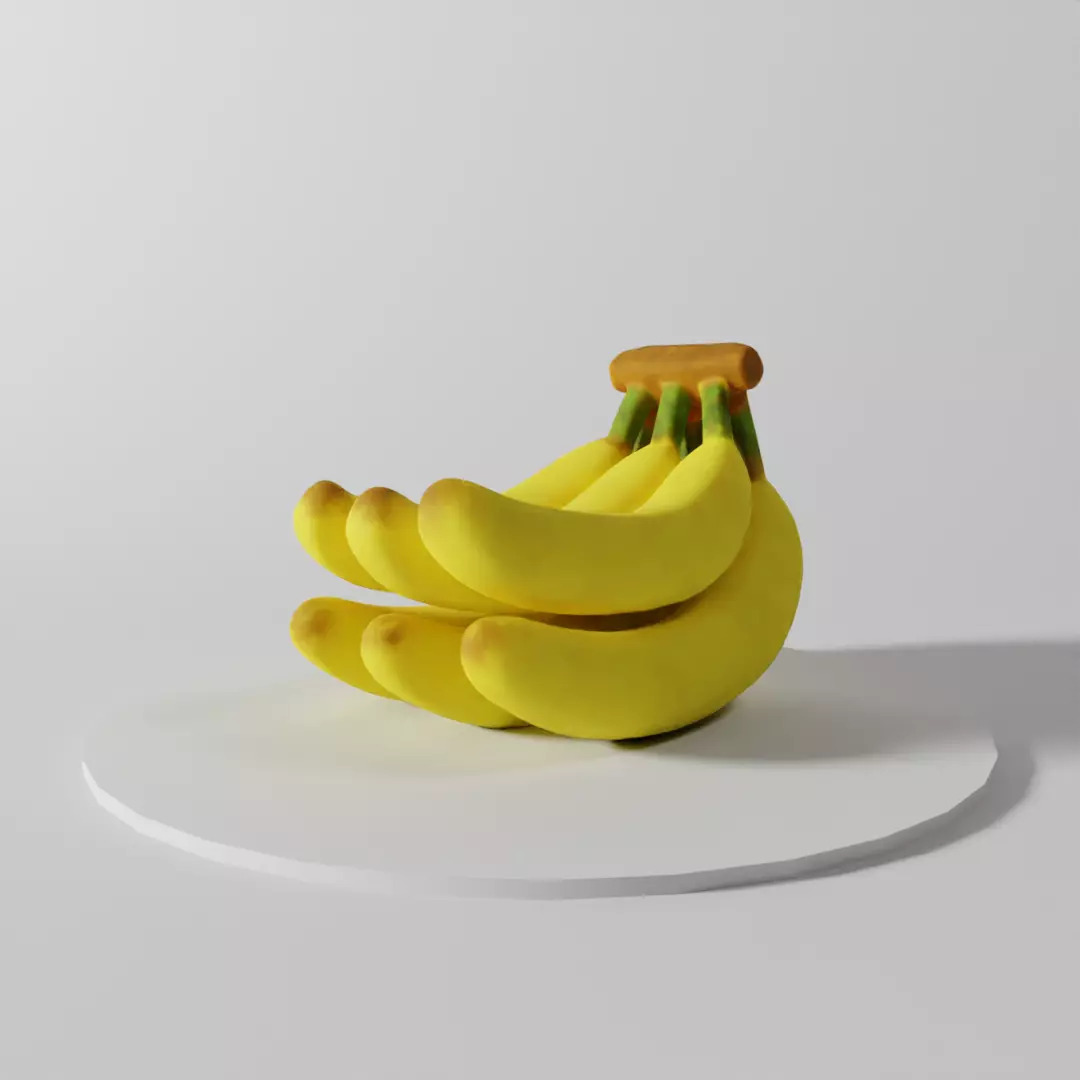 Banana bananas on plate Free 3D model