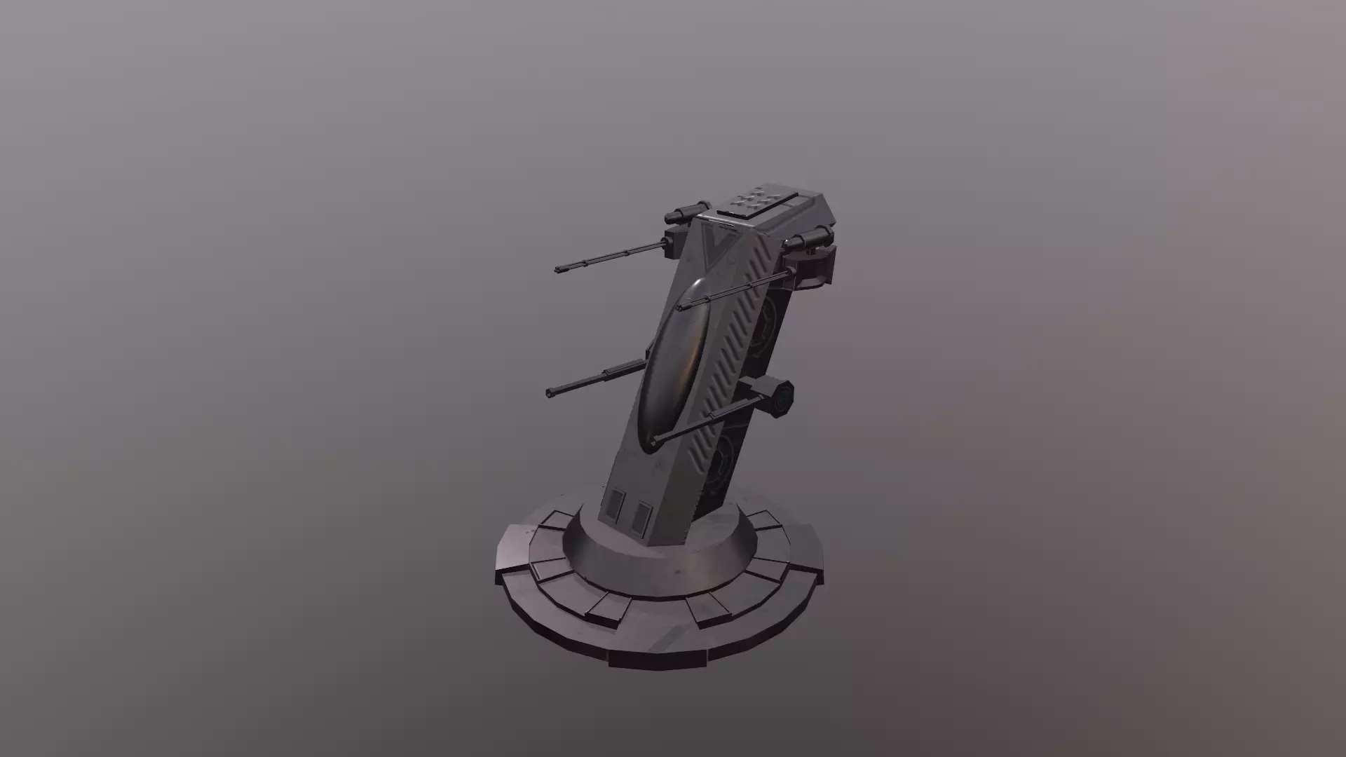 Sci Fi Turret Low-poly 3D model