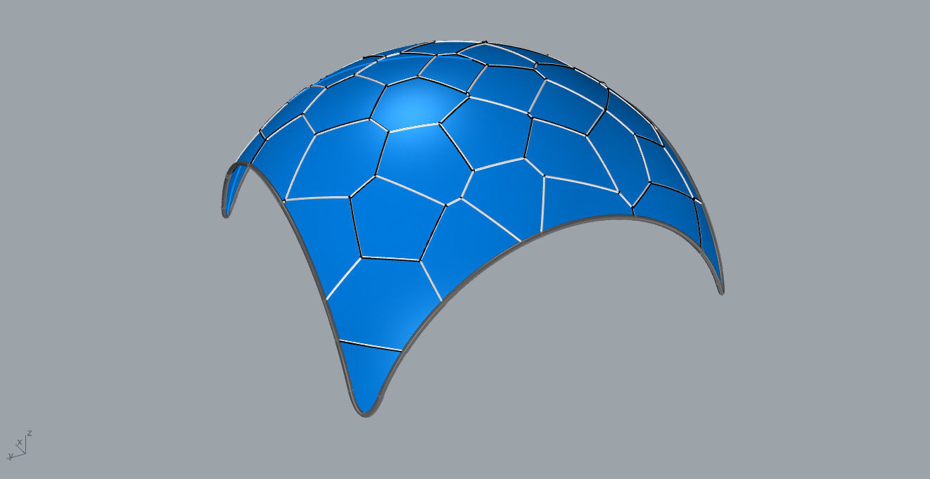 Voronoi Dome Wireframe Structure Stand Alone Pavilion v1 3D model_52