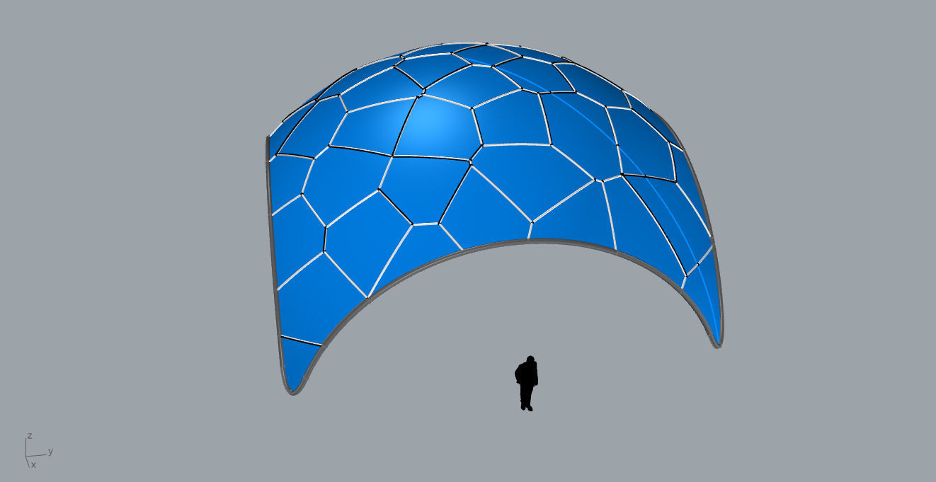Voronoi Dome Wireframe Structure Stand Alone Pavilion v1 3D model_43